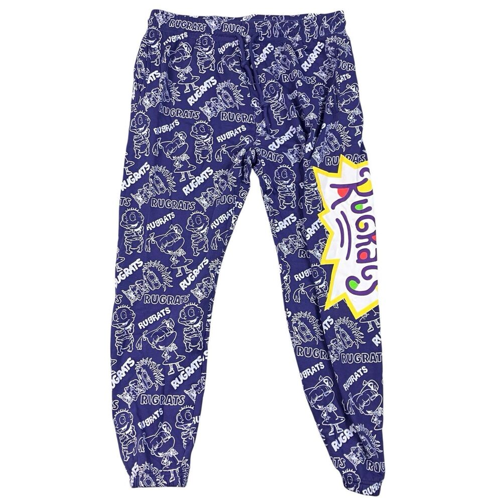 Nickelodeon Retro Sweatpants Womens Rugrats Purple Jogger All Over Print 90s